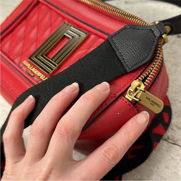 Karl Lagerfeld Paris Red Simone Camera Bag - Picture 5 of 7